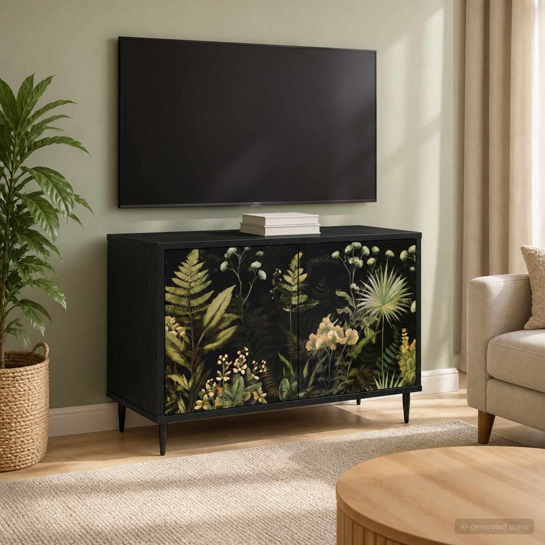 TV-skab RHENEN 69 x 33 x 50,5 cm Sort eg Konstrueret træ