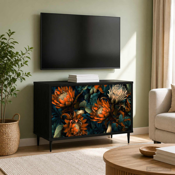 TV-skab LOCHEM 69 x 33 x 50,5 cm Sort eg Konstrueret træ