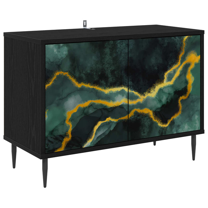 TV-skab WIJHE 69 x 33 x 50,5 cm Sort eg Konstrueret træ