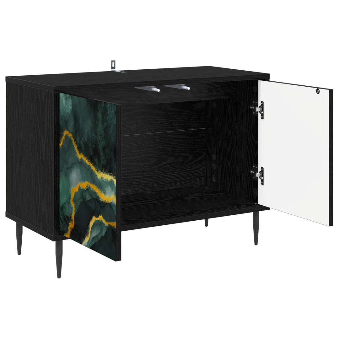 TV-skab WIJHE 69 x 33 x 50,5 cm Sort eg Konstrueret træ