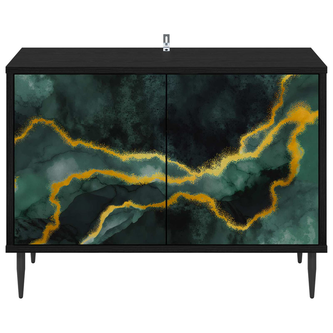 TV-skab WIJHE 69 x 33 x 50,5 cm Sort eg Konstrueret træ