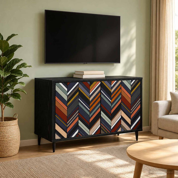 TV-skab OMMEN 69 x 33 x 50,5 cm Sort eg Konstrueret træ