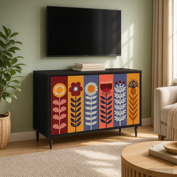 TV-skab ESSEN 69 x 33 x 50,5 cm Sort eg Konstrueret træ