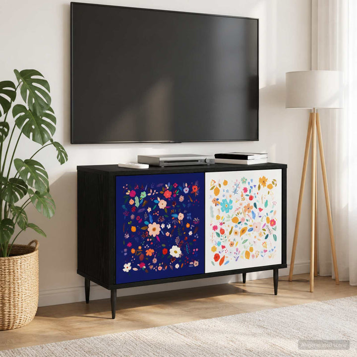 TV-skab MAINZ 69 x 33 x 50,5 cm Sort eg Konstrueret træ