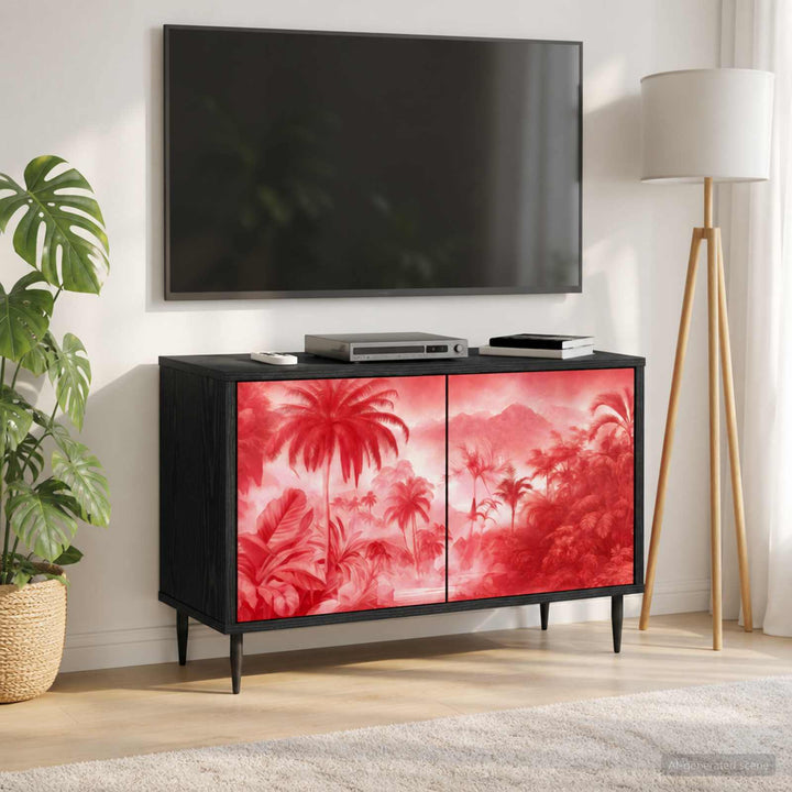TV-skab AACHEN 69 x 33 x 50,5 cm Sort eg Konstrueret træ
