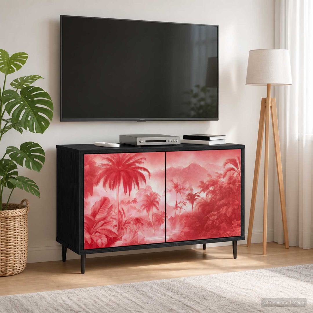 TV-skab AACHEN 69 x 33 x 50,5 cm Sort eg Konstrueret træ