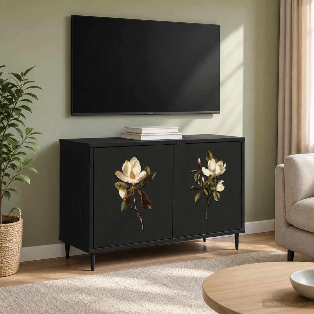 TV-skab BREMEN 69 x 33 x 50,5 cm Sort eg Konstrueret træ