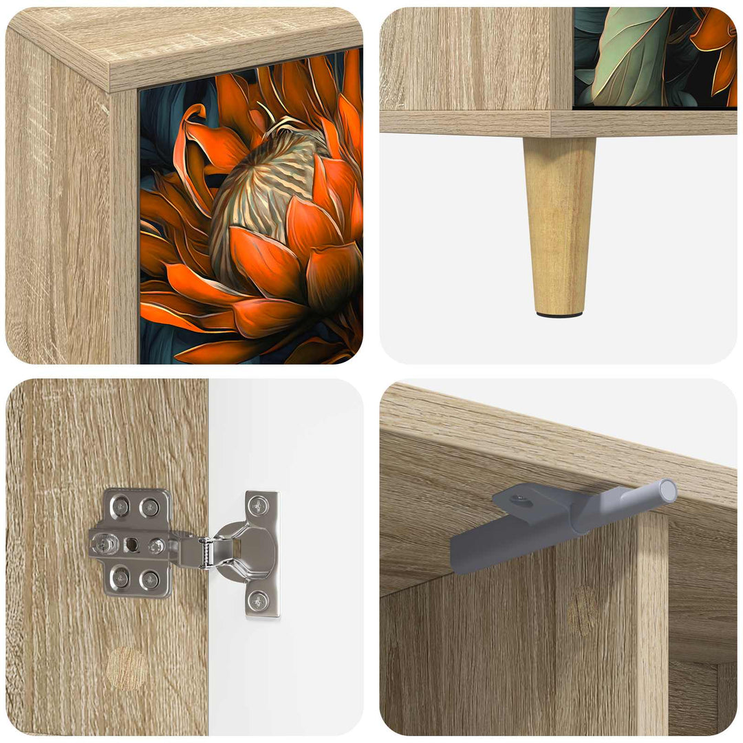 TV-skab LOCHEM 102 x 33 x 50 cm Sonoma-eg Konstrueret træ