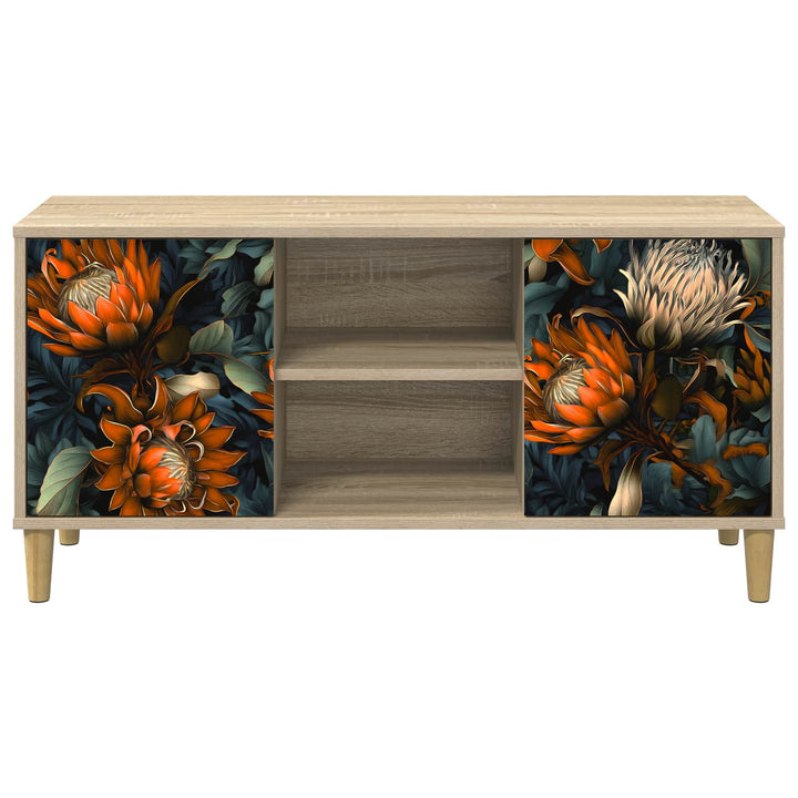 TV-skab LOCHEM 102 x 33 x 50 cm Sonoma-eg Konstrueret træ
