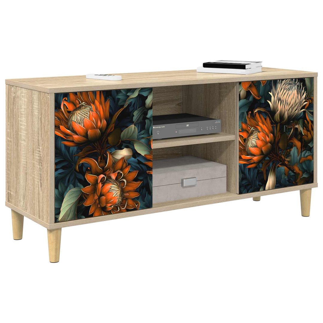 TV-skab LOCHEM 102 x 33 x 50 cm Sonoma-eg Konstrueret træ