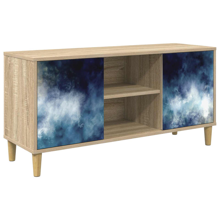 TV-skab RAALTE 102 x 33 x 50 cm Sonoma-eg Konstrueret træ