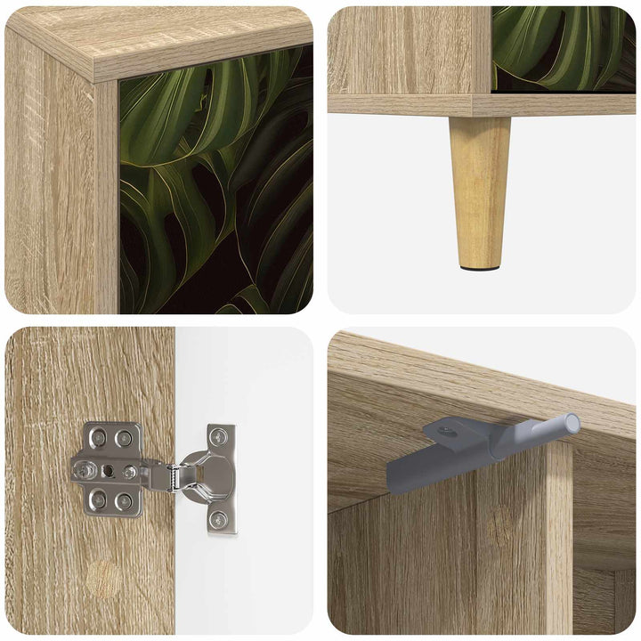 TV-skab ELBURG 102 x 33 x 50 cm Sonoma-eg Konstrueret træ
