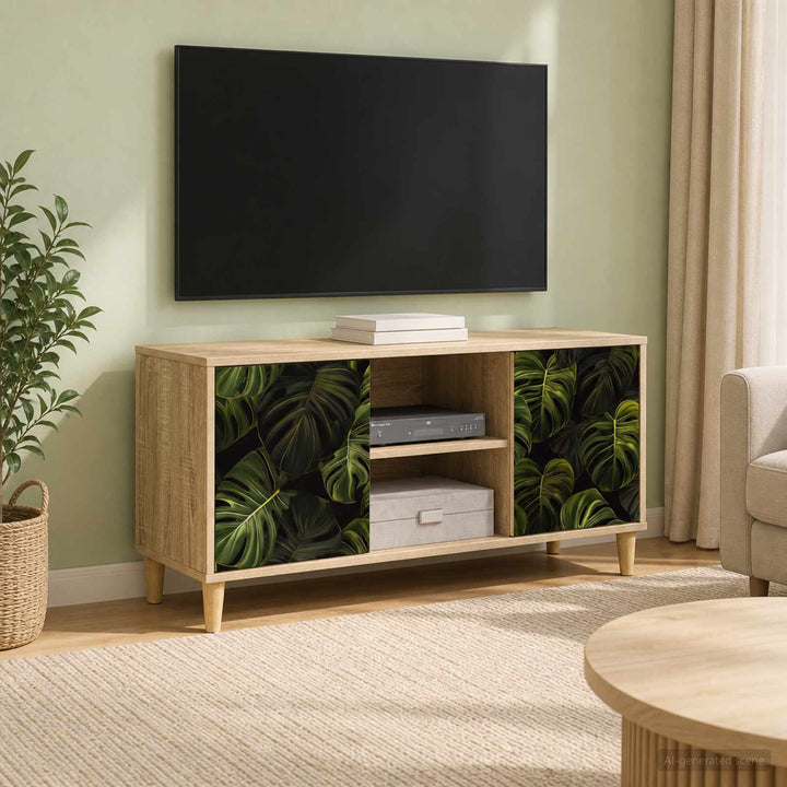 TV-skab ELBURG 102 x 33 x 50 cm Sonoma-eg Konstrueret træ