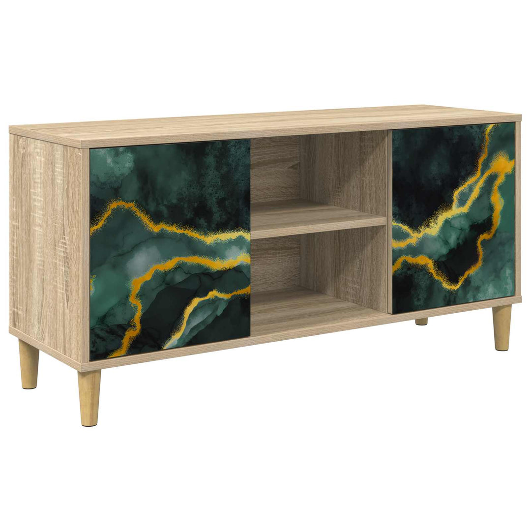 TV-skab WIJHE 102 x 33 x 50 cm Sonoma-eg Konstrueret træ