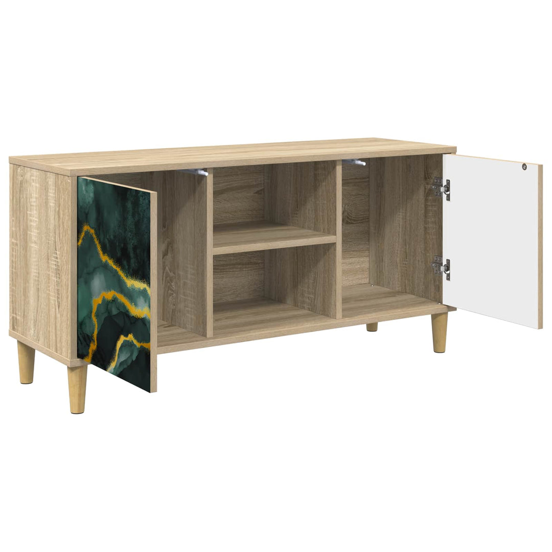 TV-skab WIJHE 102 x 33 x 50 cm Sonoma-eg Konstrueret træ