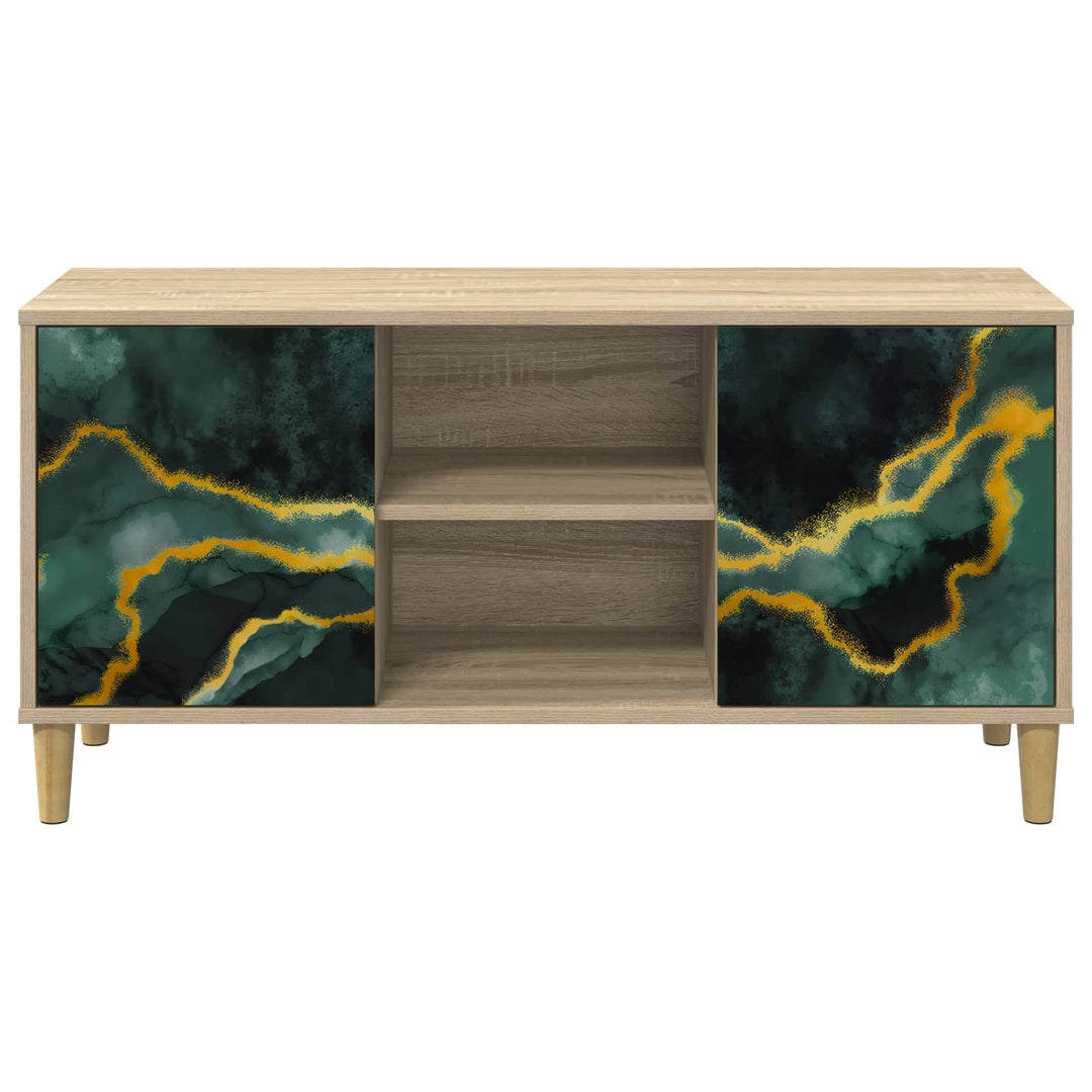 TV-skab WIJHE 102 x 33 x 50 cm Sonoma-eg Konstrueret træ