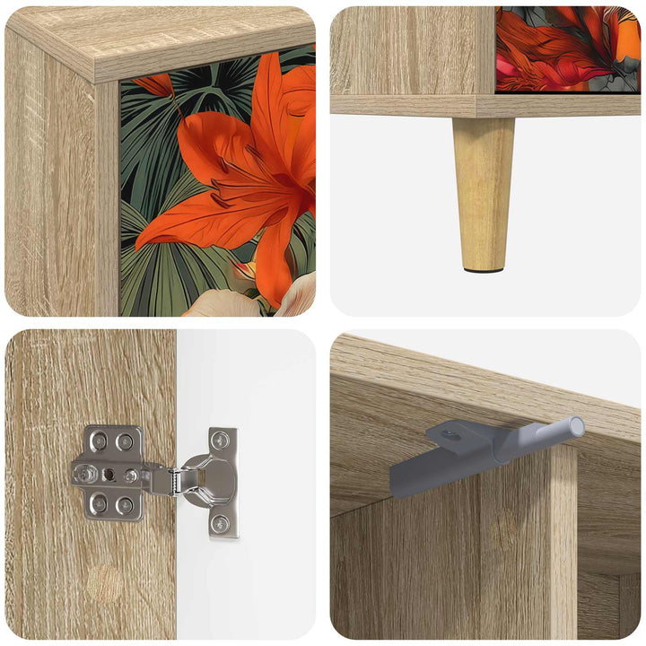 TV-skab GENNEP 102 x 33 x 50 cm Sonoma-eg Konstrueret træ