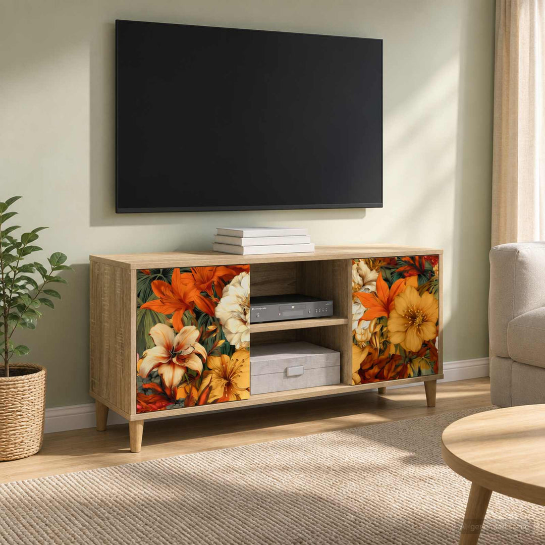 TV-skab GENNEP 102 x 33 x 50 cm Sonoma-eg Konstrueret træ