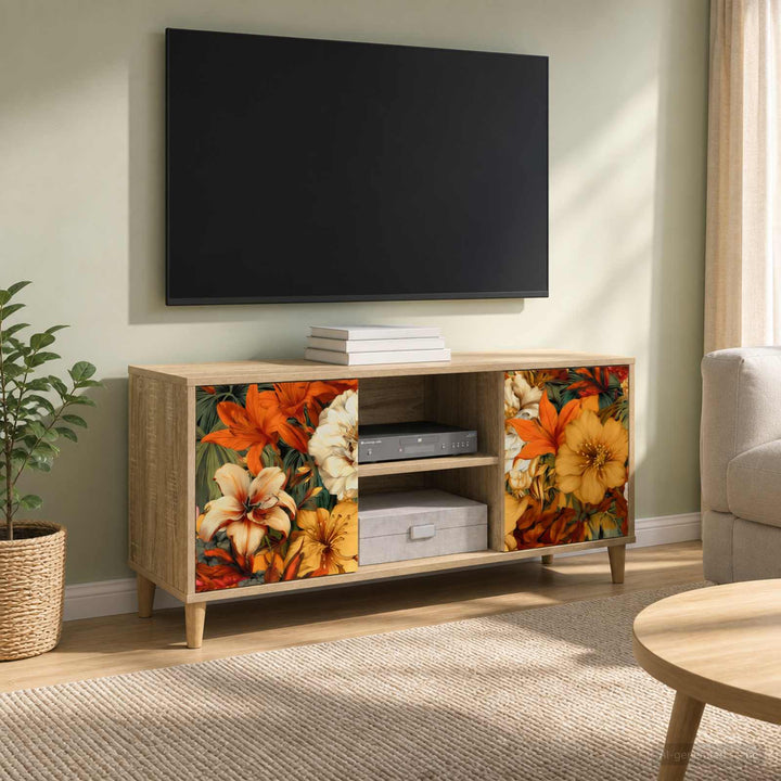TV-skab GENNEP 102 x 33 x 50 cm Sonoma-eg Konstrueret træ