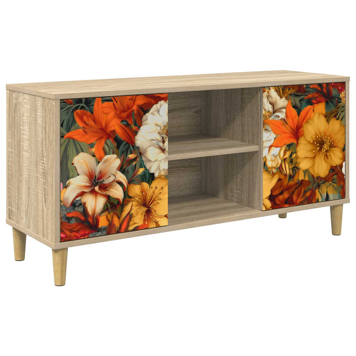 TV-skab GENNEP 102 x 33 x 50 cm Sonoma-eg Konstrueret træ