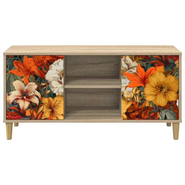 TV-skab GENNEP 102 x 33 x 50 cm Sonoma-eg Konstrueret træ