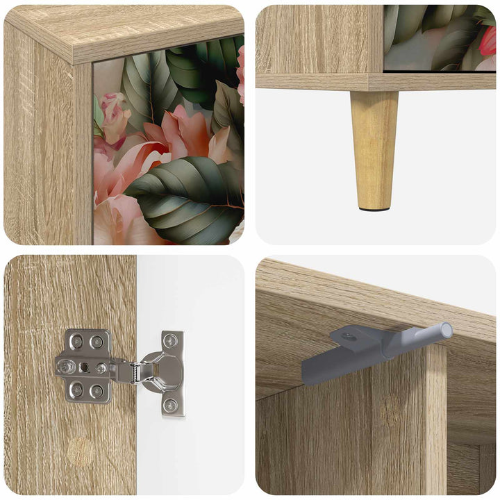 TV-skab BORNE 102 x 33 x 50 cm Sonoma-eg Konstrueret træ