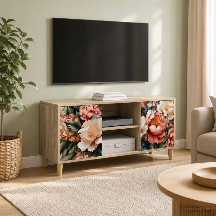 TV-skab BORNE 102 x 33 x 50 cm Sonoma-eg Konstrueret træ