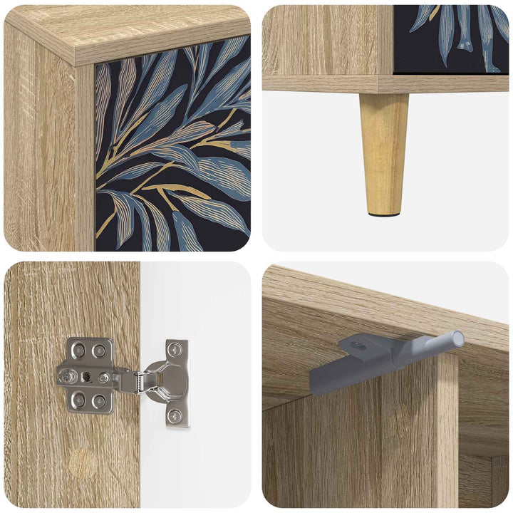 TV-skab DOKKUM 102 x 33 x 50 cm Sonoma-eg Konstrueret træ