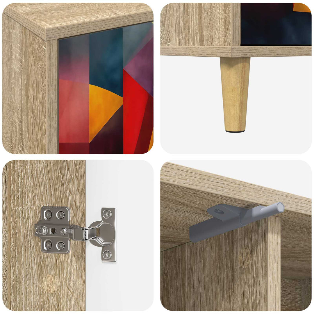 TV-skab HEESCH 102 x 33 x 50 cm Sonoma-eg Konstrueret træ