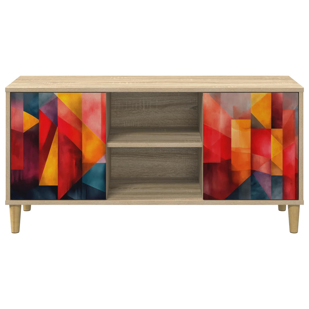 TV-skab HEESCH 102 x 33 x 50 cm Sonoma-eg Konstrueret træ