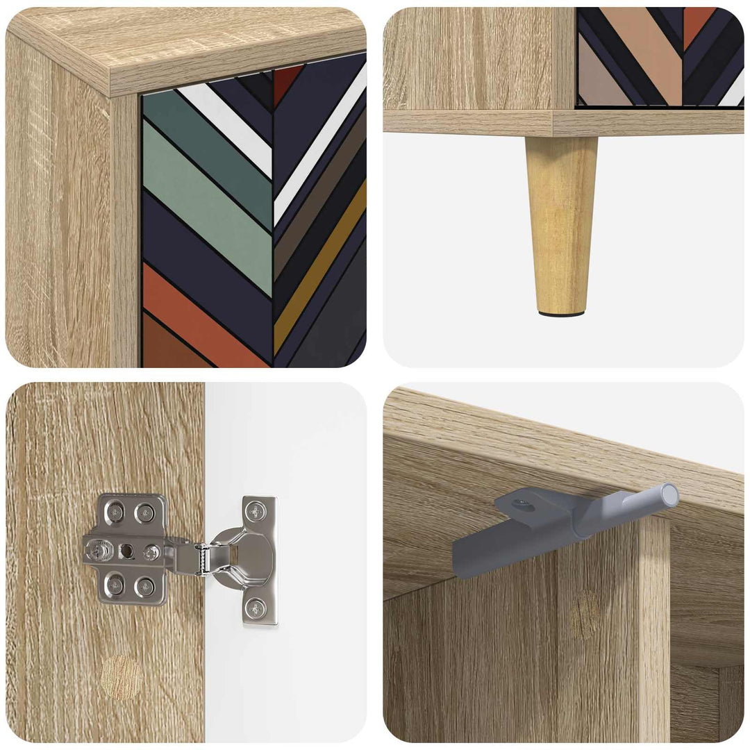 TV-skab OMMEN 102 x 33 x 50 cm Sonoma-eg Konstrueret træ