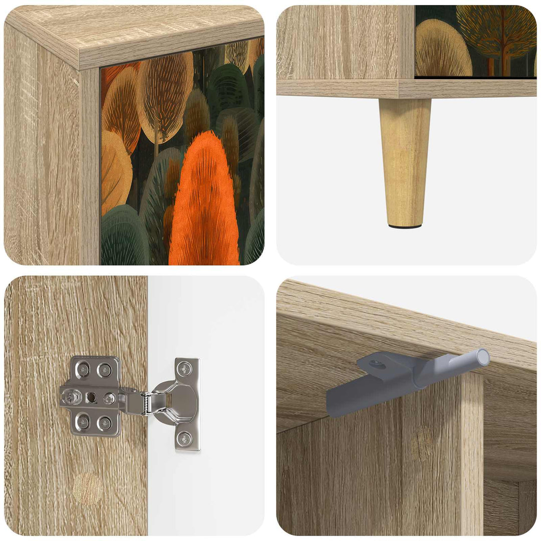 TV-skab ZAANDAM 102 x 33 x 50 cm Sonoma-eg Konstrueret træ