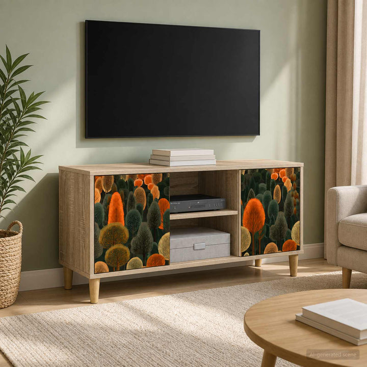TV-skab ZAANDAM 102 x 33 x 50 cm Sonoma-eg Konstrueret træ