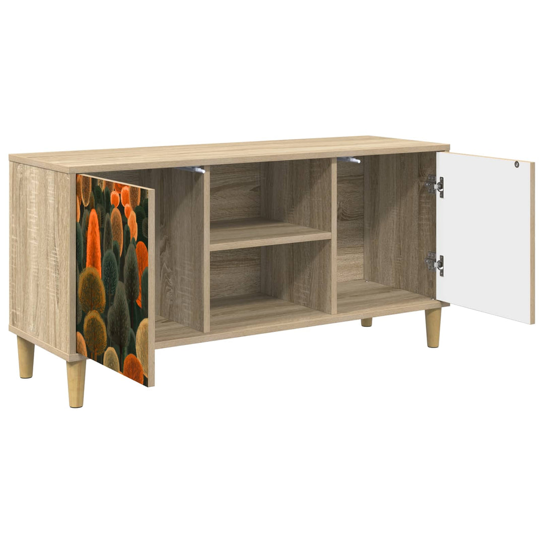TV-skab ZAANDAM 102 x 33 x 50 cm Sonoma-eg Konstrueret træ