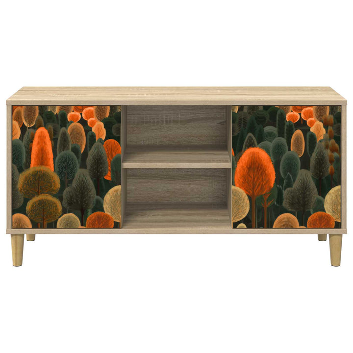 TV-skab ZAANDAM 102 x 33 x 50 cm Sonoma-eg Konstrueret træ