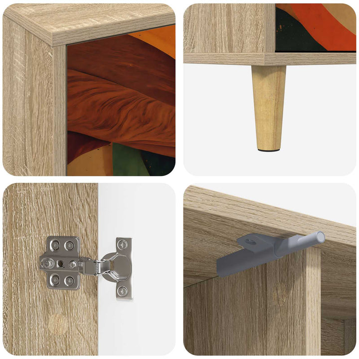 TV-skab BONN 102 x 33 x 50 cm Sonoma-eg Konstrueret træ