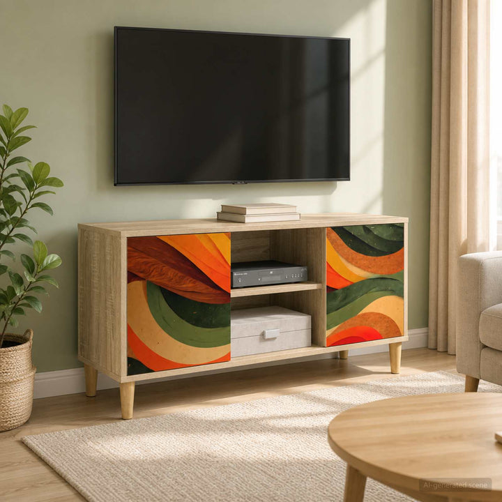 TV-skab BONN 102 x 33 x 50 cm Sonoma-eg Konstrueret træ
