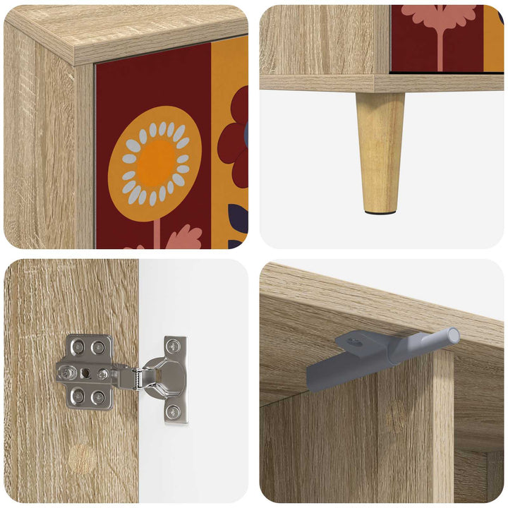 TV-skab ESSEN 102 x 33 x 50 cm Sonoma-eg Konstrueret træ