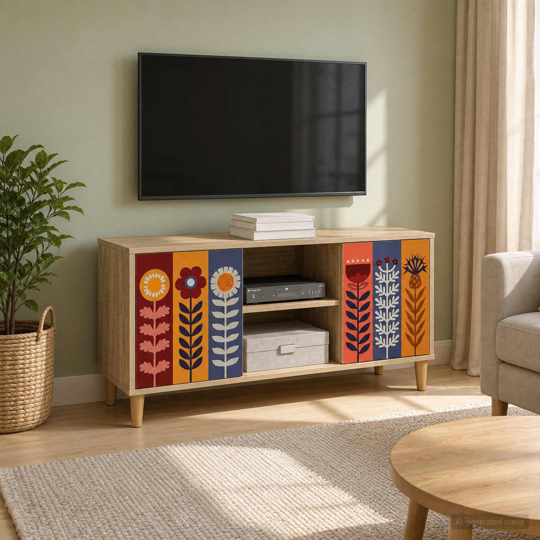 TV-skab ESSEN 102 x 33 x 50 cm Sonoma-eg Konstrueret træ