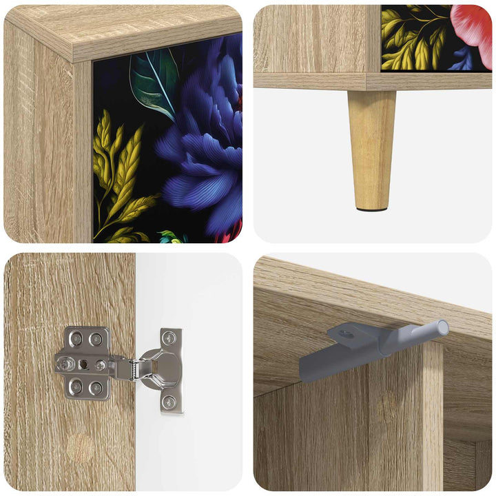 TV-skab KIEL 102 x 33 x 50 cm Sonoma-eg Konstrueret træ