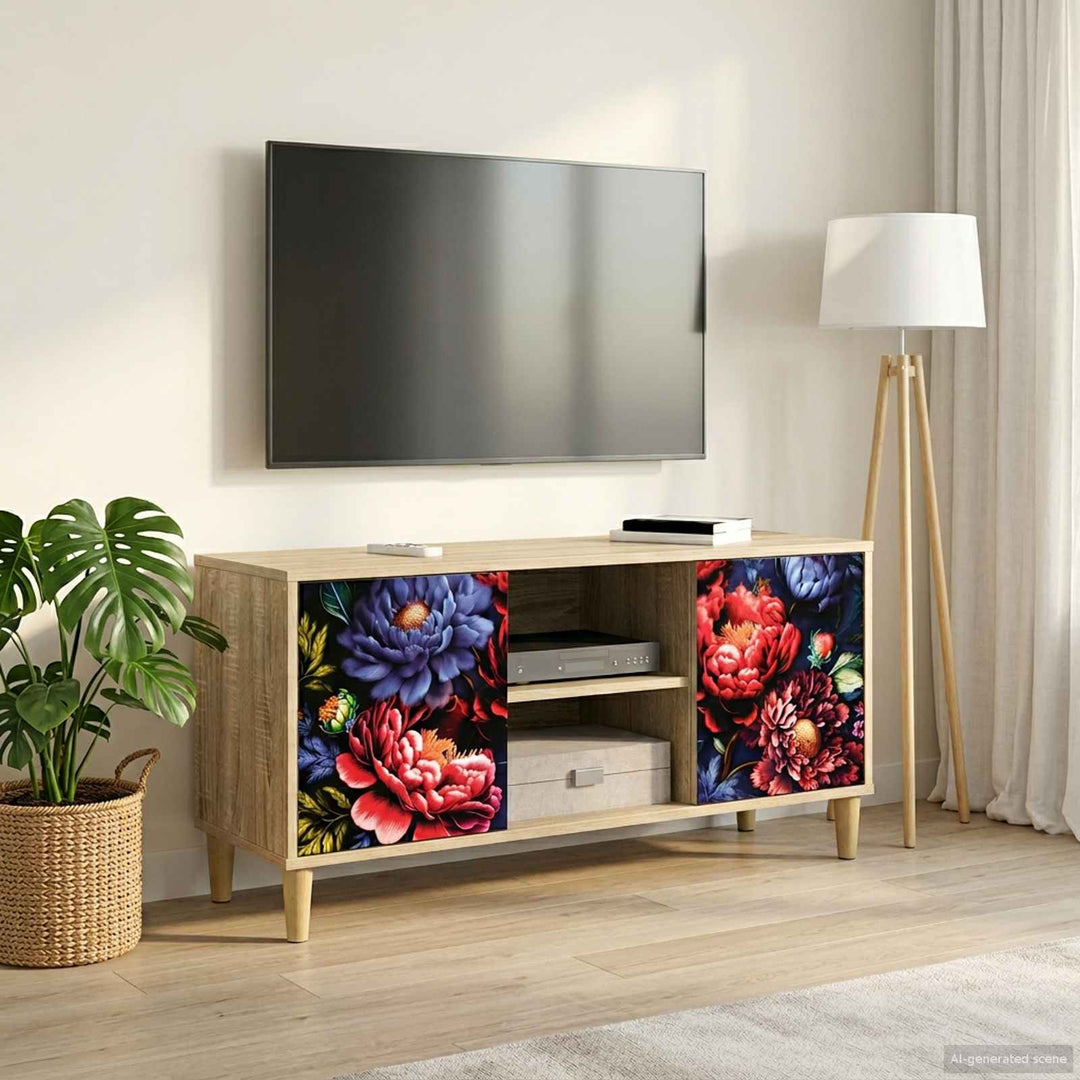 TV-skab KIEL 102 x 33 x 50 cm Sonoma-eg Konstrueret træ