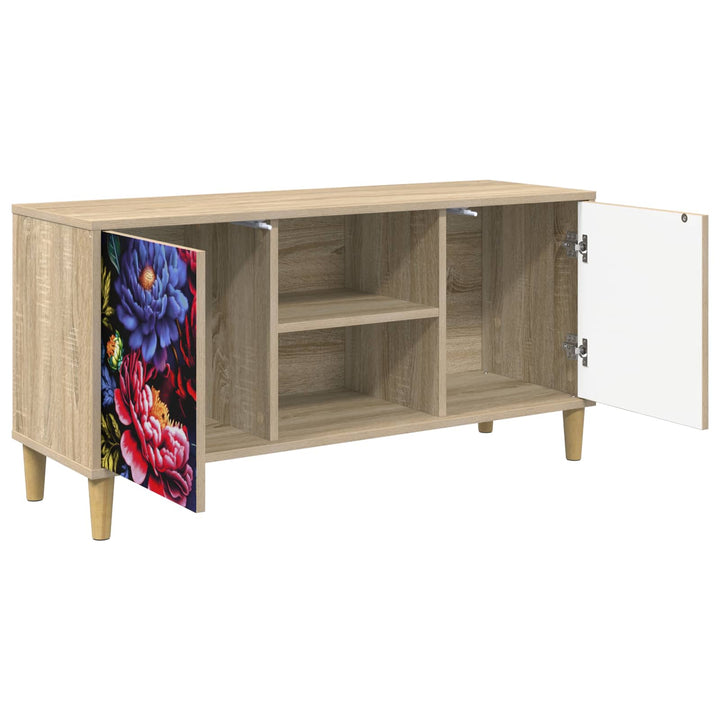 TV-skab KIEL 102 x 33 x 50 cm Sonoma-eg Konstrueret træ