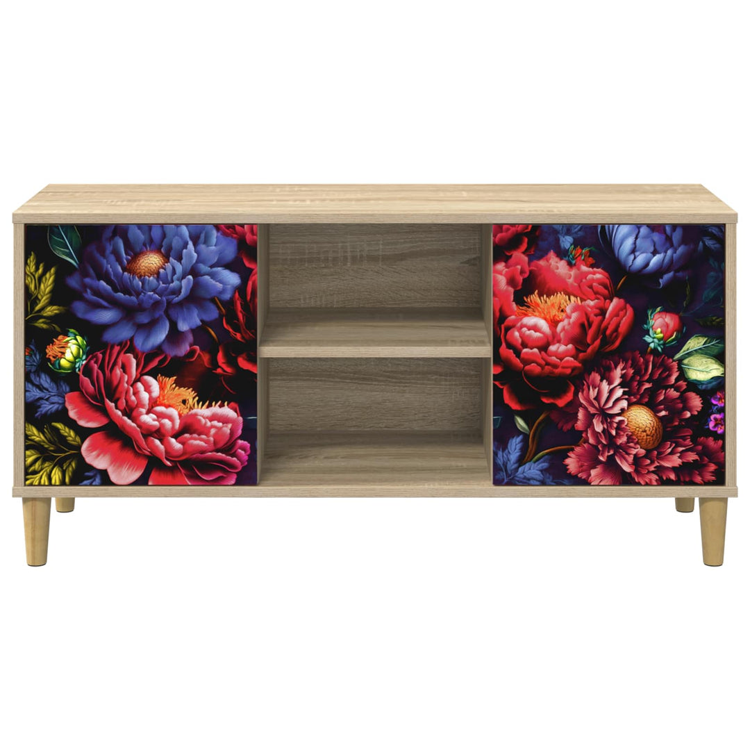TV-skab KIEL 102 x 33 x 50 cm Sonoma-eg Konstrueret træ