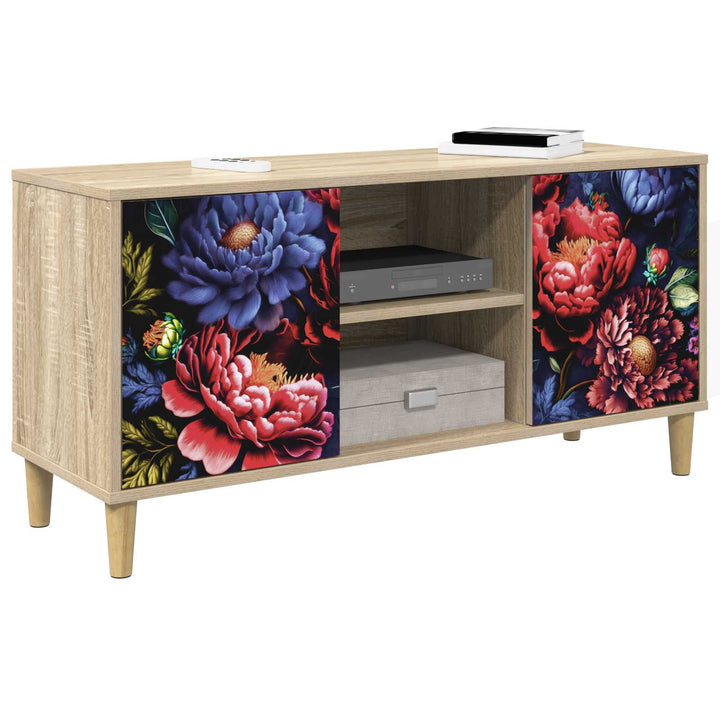 TV-skab KIEL 102 x 33 x 50 cm Sonoma-eg Konstrueret træ
