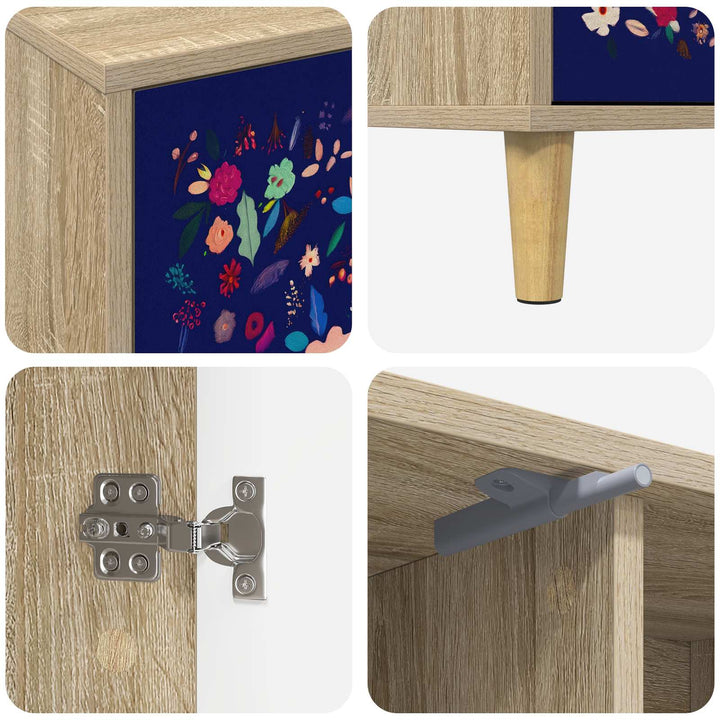 TV-skab MAINZ 102 x 33 x 50 cm Sonoma-eg Konstrueret træ