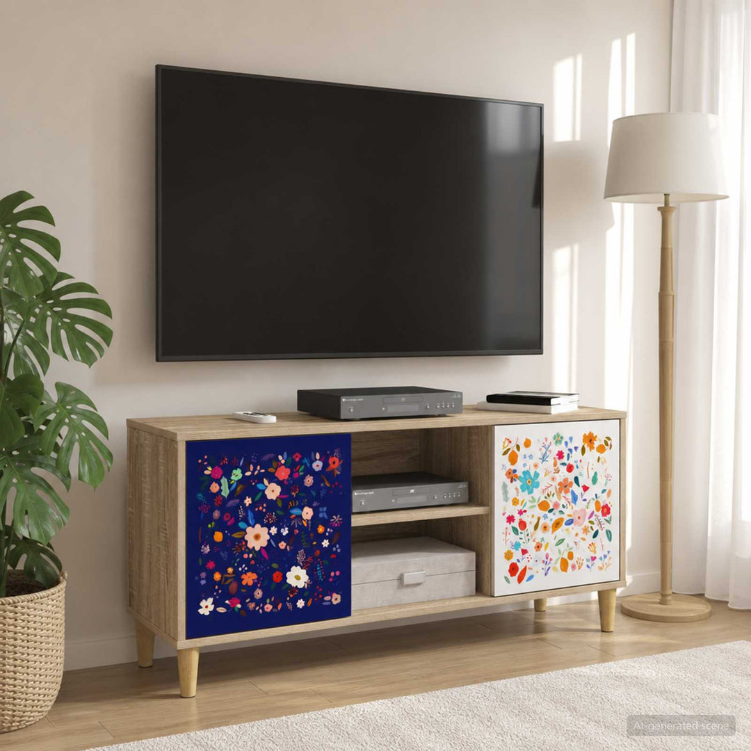 TV-skab MAINZ 102 x 33 x 50 cm Sonoma-eg Konstrueret træ