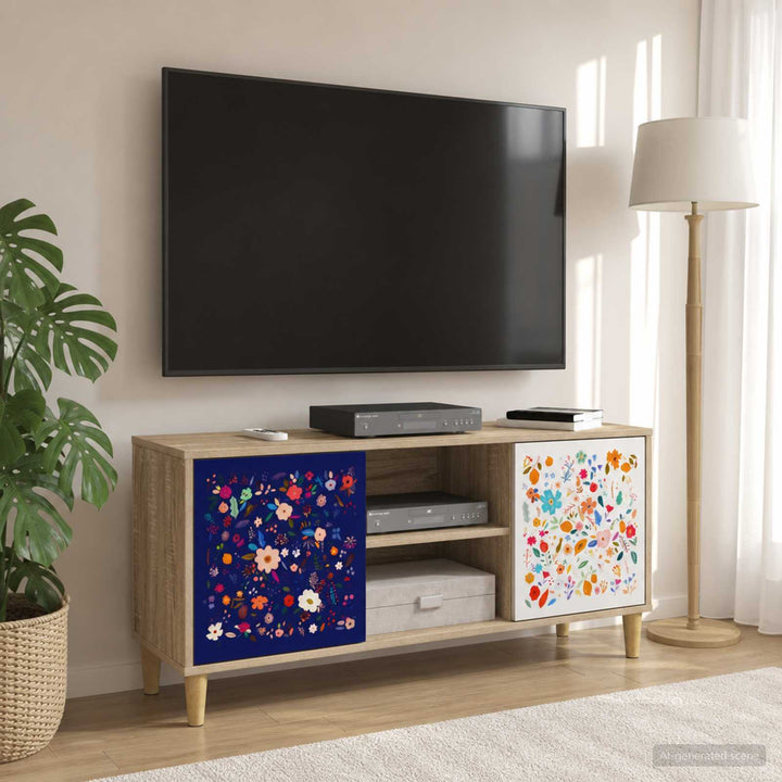 TV-skab MAINZ 102 x 33 x 50 cm Sonoma-eg Konstrueret træ