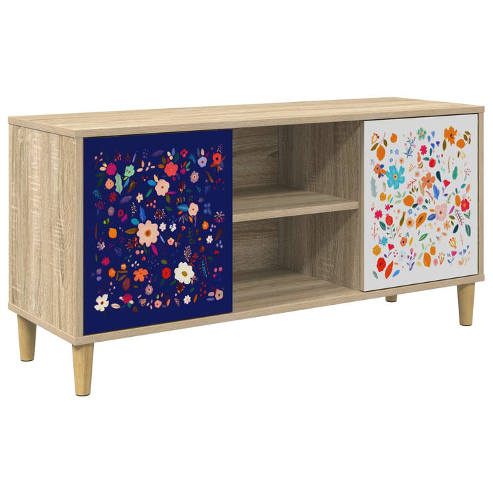 TV-skab MAINZ 102 x 33 x 50 cm Sonoma-eg Konstrueret træ