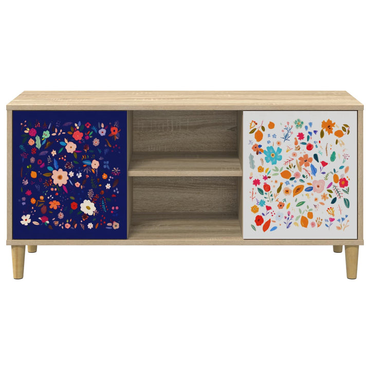 TV-skab MAINZ 102 x 33 x 50 cm Sonoma-eg Konstrueret træ