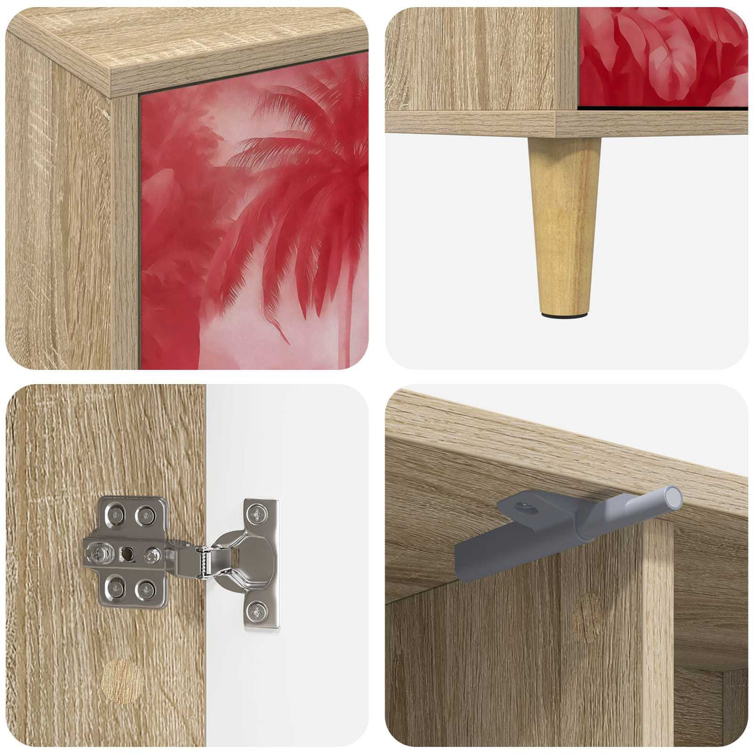 TV-skab AACHEN 102 x 33 x 50 cm Sonoma-eg Konstrueret træ